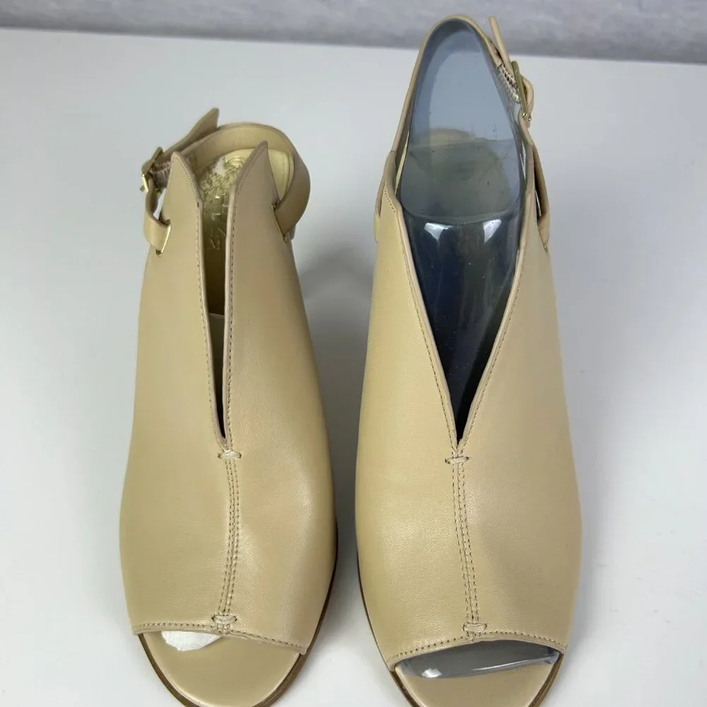 Vince Camuto Womens 9M Leather Sandals Millwood Arno Peep Toe Slingback NWB
